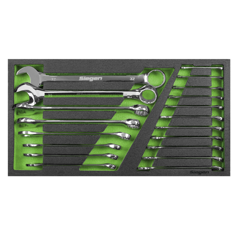 Tool Tray with Combination Spanner Set 19pc - Metric