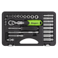 Socket Set Extendable Ratchet 1/4"Sq Drive 26pc