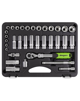 Socket Set Extendable Ratchet 3/8"Sq Drive 34pc