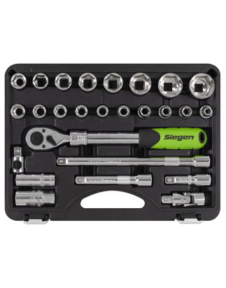 Socket Set Extendable Ratchet 1/2"Sq Drive 26pc