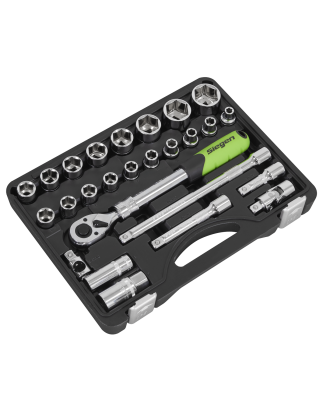 Socket Set Extendable Ratchet 1/2"Sq Drive 26pc