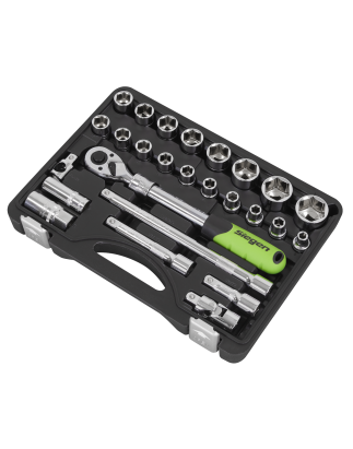 Socket Set Extendable Ratchet 1/2"Sq Drive 26pc