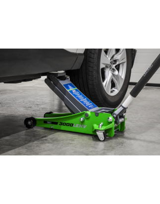 Low Profile Trolley Jack with Rocket Lift 3 Tonne - Green