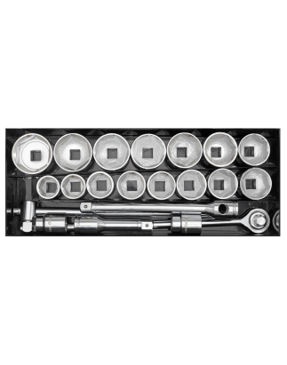 Socket Set 21pc 1"Sq Drive 6pt WallDrive® Metric