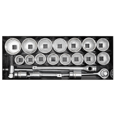 Socket Set 21pc 1"Sq Drive 6pt WallDrive® Metric