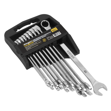 Combination Spanner Set 10pc Extra-Long Metric