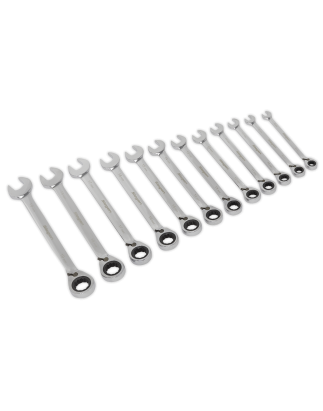 Reversible Ratchet Combination Spanner Set 12pc Metric