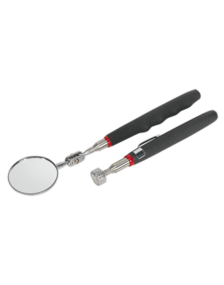 Telescopic Magnetic Pick-Up Tool & Inspection Mirror Set 2pc