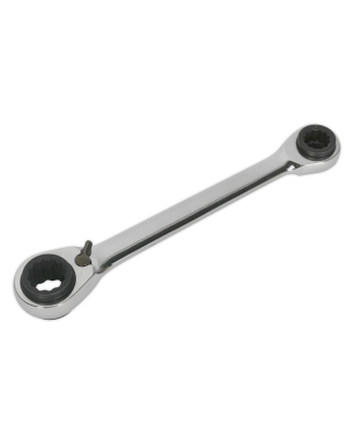 Ratchet Ring Spanner 4-in-1 Reversible Metric