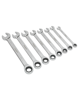 Combination Ratchet Spanner Set 8pc Imperial