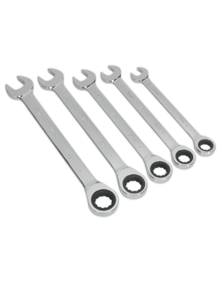 Combination Ratchet Spanner Set 5pc Metric