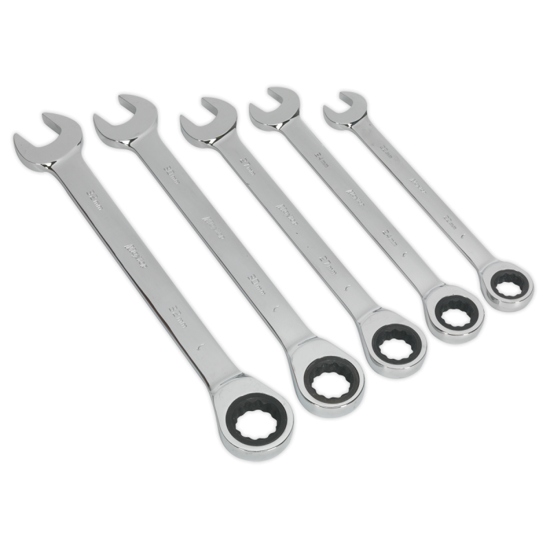 Combination Ratchet Spanner Set 5pc Metric