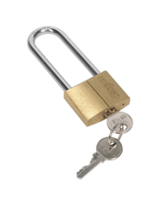 Brass Body Padlock with Brass Cylinder Long Shackle 40mm