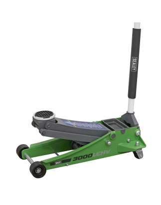 Low Profile Trolley Jack with Rocket Lift 3 Tonne - Green