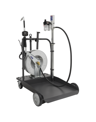 Air Operated Oil Dispensing System with 10m Retractable Hose Reel