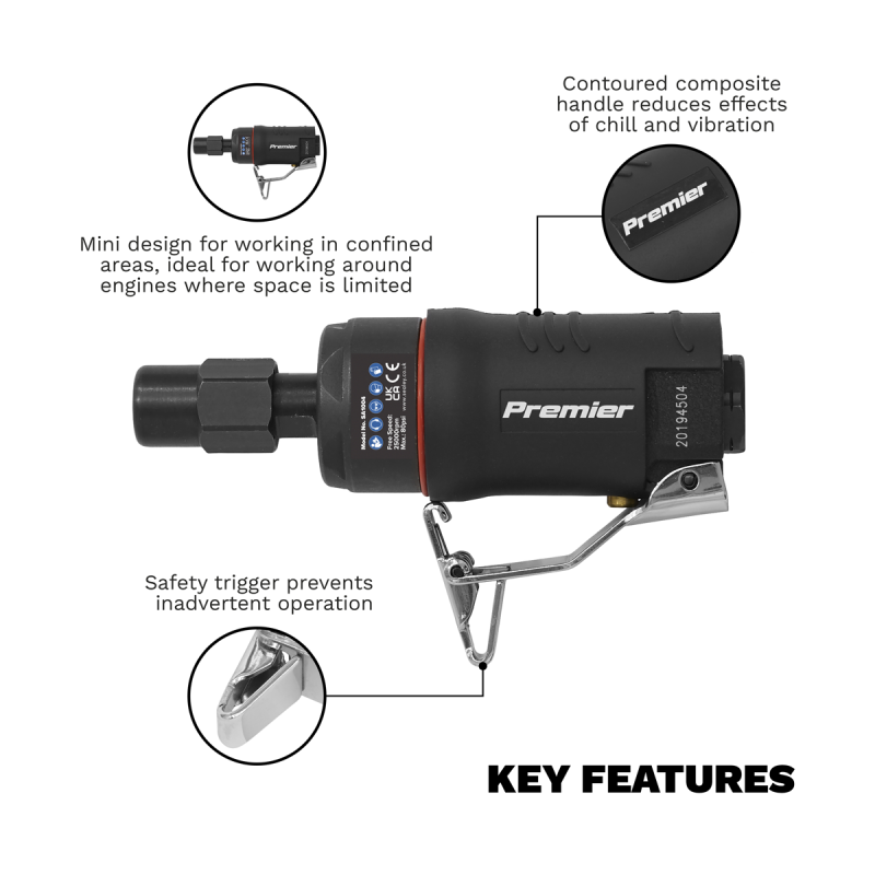 Mini meuleuse pneumatique Premier 6 mm