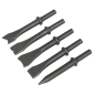 Air Hammer Chisel Set 5pc 120mm .401" Shank