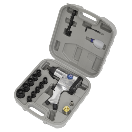 Air Impact Wrench Kit with Sockets 1/2"Sq Drive