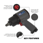 Composite Twin Hammer Air Impact Wrench 1/2"Sq Drive