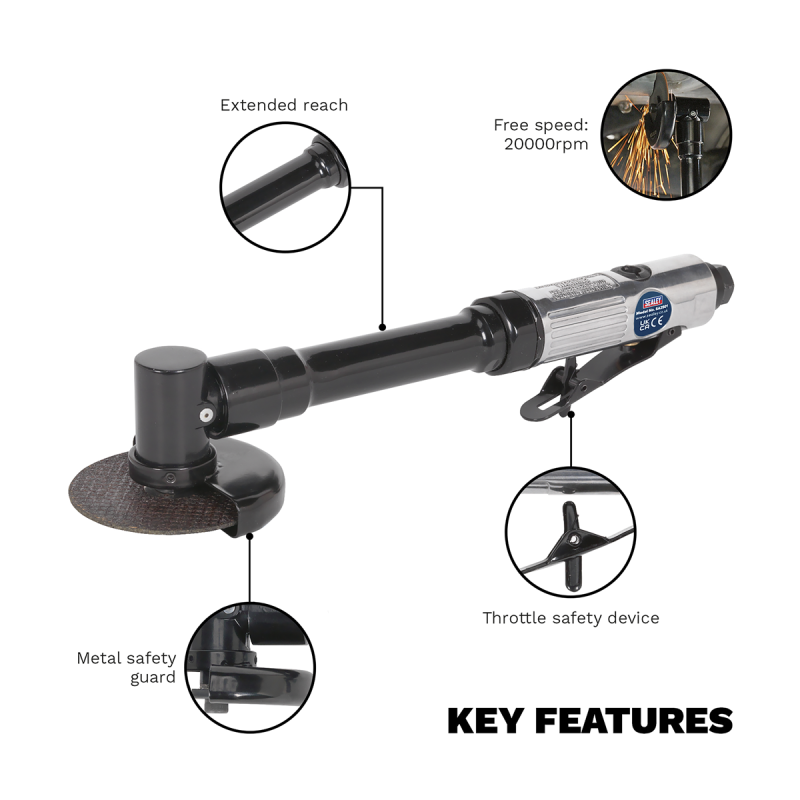 Long Reach Straight Air Cut-Off Tool 75mm