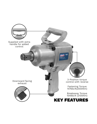 Twin Hammer Air Impact Wrench 1"Sq Drive