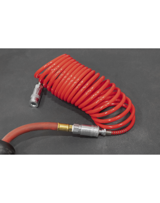 PE Coiled Air Hose with Couplings 5m x 5mm