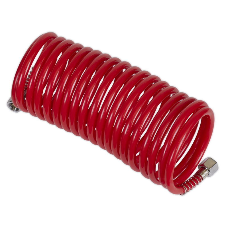 PE Coiled Air Hose with 1/4"BSP Unions 5m x 5mm