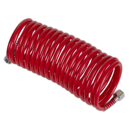 PE Coiled Air Hose with 1/4"BSP Unions 5m x 5mm