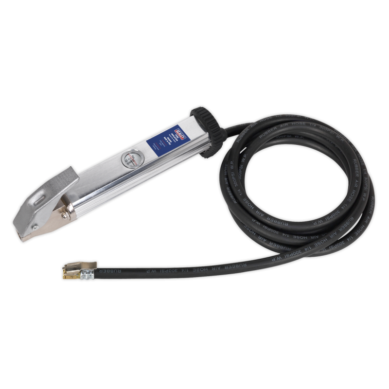 Tyre Inflator with 2.7m Hose & Clip-On Connector