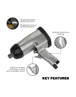 Air Impact Wrench 3/4"Sq Drive