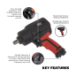 Premier Twin Hammer Air Impact Wrench 1/2"Sq Drive