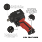 Premier Twin Hammer Stubby Air Impact Wrench 1/2"Sq Drive