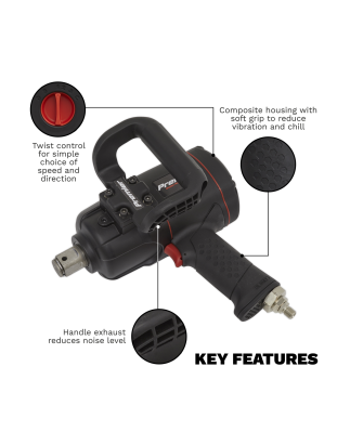 Premier Twin Hammer Composite Air Impact Wrench 1"Sq Drive