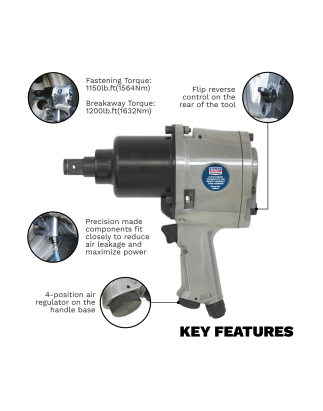 Premier Twin Hammer Air Impact Wrench 3/4"Sq Drive