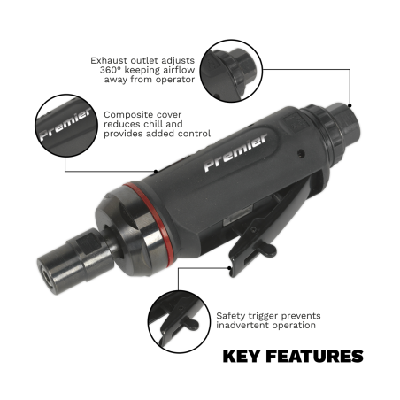 Premier Midi Straight Air Die Grinder 6mm