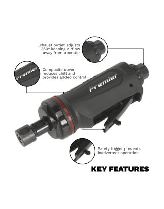 Premier Straight Maxi Air Die Grinder 6mm