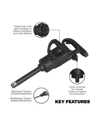 Premier Twin Hammer Air Impact Wrench 1"Sq Drive