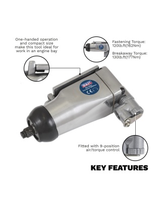 Butterfly Air Impact Wrench 3/8"Sq Drive