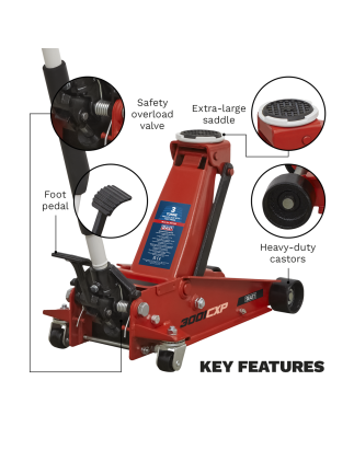 Trolley Jack with Foot Pedal 3 Tonne