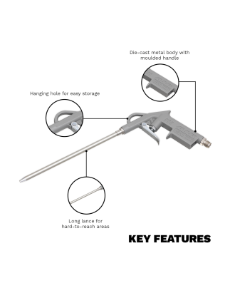 Air Blow Gun 200mm with 1/4"BSP Air Inlet