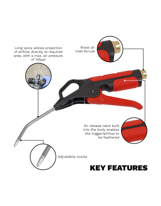 Air Blow Gun 110mm with 1/4"BSP Air Inlet