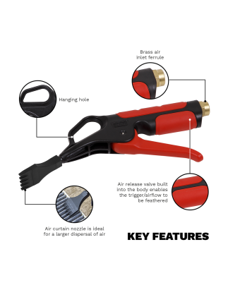 Curtain Air Blow Gun with 1/4"BSP Air Inlet