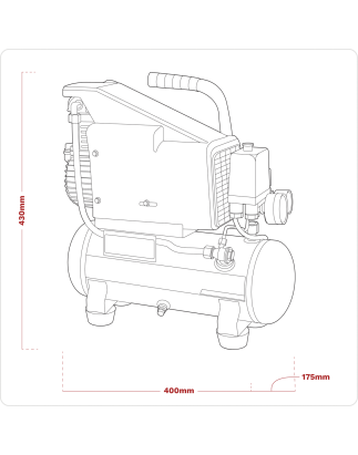 Compresseur d'air à entraînement direct 6L 1hp