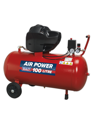 Compresseur d'air à entraînement direct V-Twin sans huile 100 L 3 CV