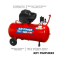 100L Oil Free V-Twin Direct Drive Air Compressor 3hp