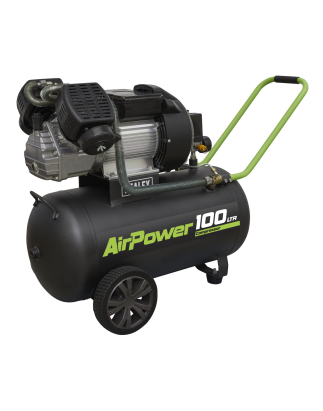 Compresseur d'air à entraînement direct V-Twin 100 L 3 CV