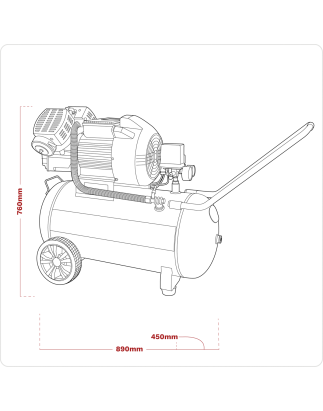 Compresseur d'air à entraînement direct V-Twin 100 L 3 CV