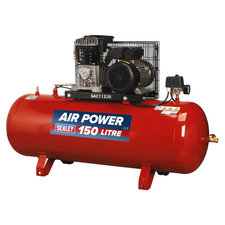 150L Belt Drive Air Compressor with Cast Cylinders 3hp