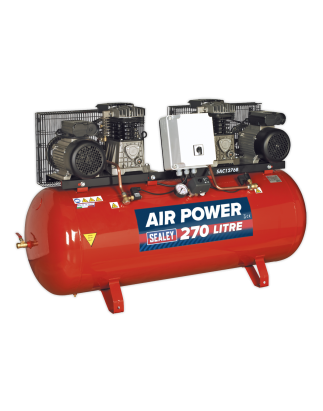 270L Belt Drive Air Compressor with Cast Cylinders 2 x 3hp