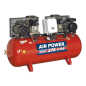 270L Belt Drive Air Compressor with Cast Cylinders 2 x 3hp